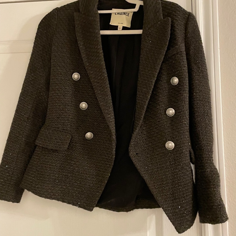 L'AGENCE Black Double-Breasted Blazer - Picture 2 of 5